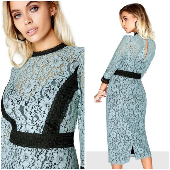 Little Mistress Dresses & Skirts - Little Mistress Lace Bodycon Dress, Size 2